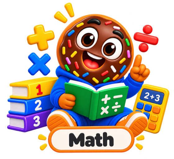 CodeAlgo character reading a math book
